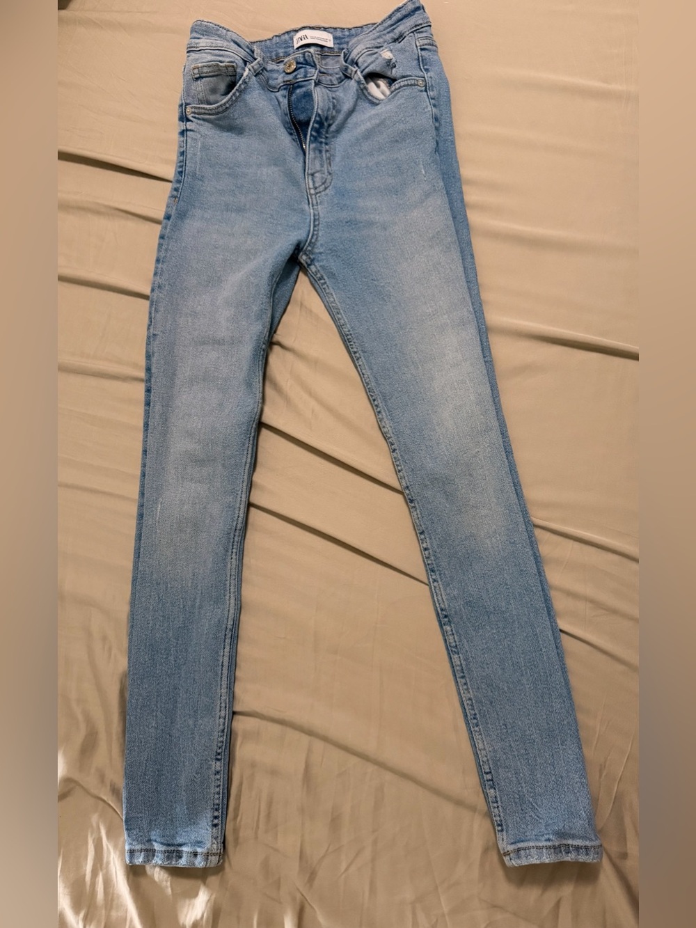 Zara Light Blue High-Rise Skinny Jeans